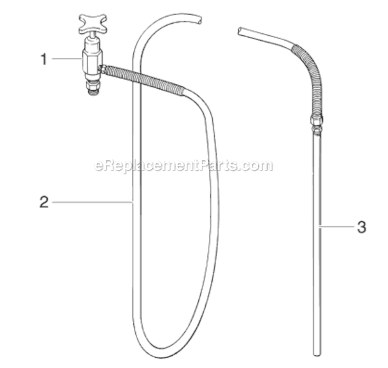 Bleed Hose Assembly With Valve Diagram and Parts List for 6900 759-695 Titan Paint Sprayer