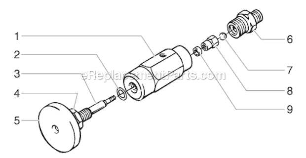 Heavy Duty Bleed Valve Diagram and Parts List for 6900SF 600-161 Titan Sprayer