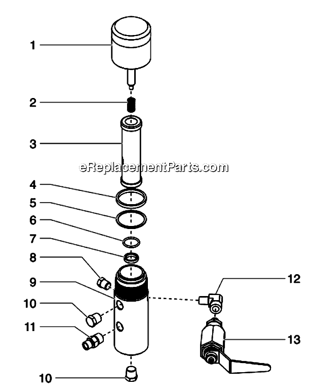 Filter Assembly Diagram and Parts List for 6900SF 600-161 Titan Sprayer