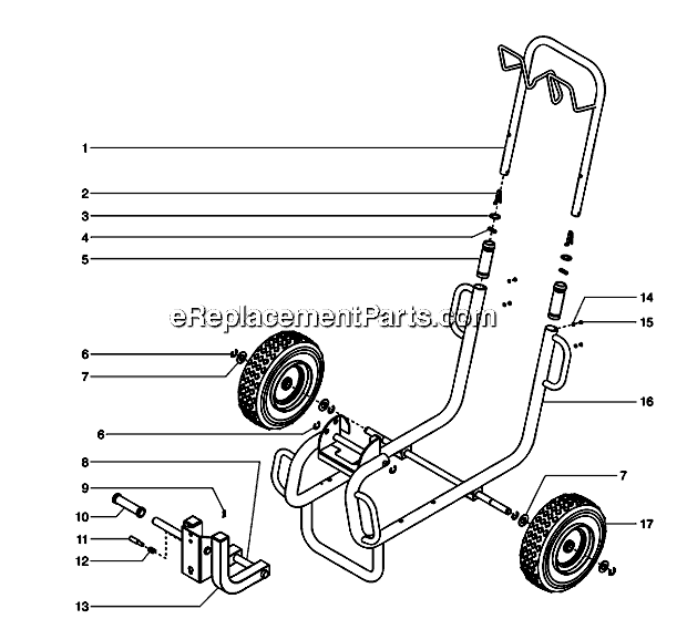 Cart Assembly Diagram and Parts List for 6900SF 600-161 Titan Sprayer
