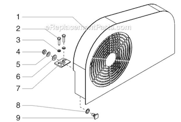 Belt Guard Assembly Diagram and Parts List for 6900SF 600-161 Titan Sprayer