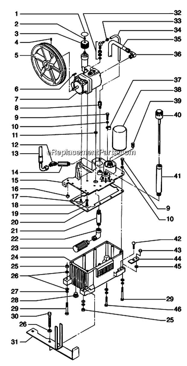 Hydraulic System Diagram and Parts List for 6900SF 600-161 Titan Sprayer