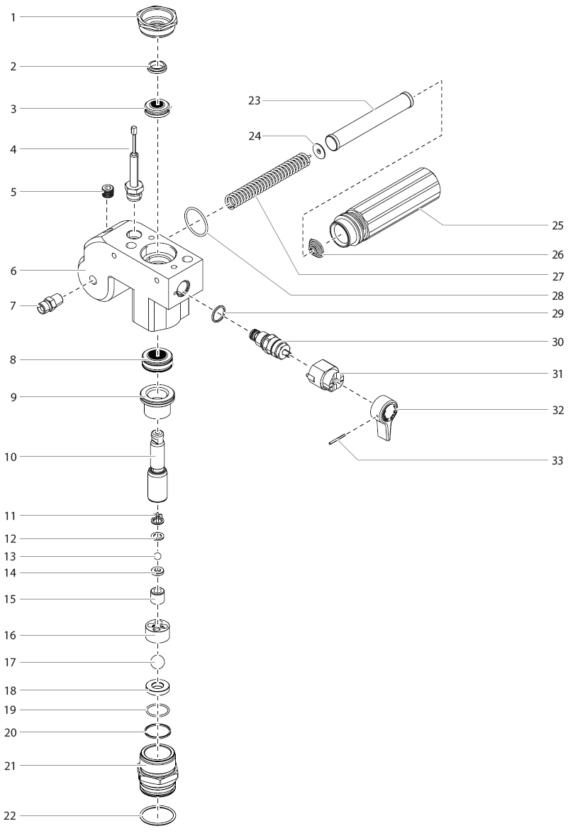 Fluid Section Assembly Diagram and Parts List for MULTIFINISH440  Titan Paint Sprayer