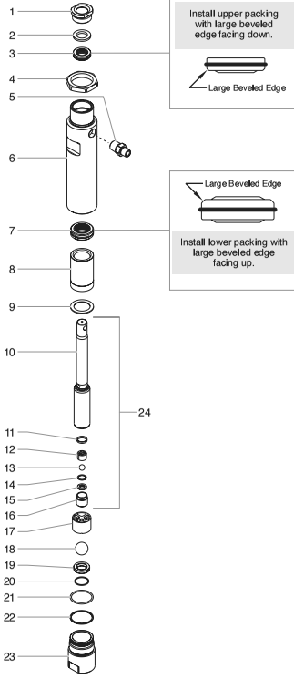 Gpx 1600 Fluid Section Assembly Diagram and Parts List for GPX1600  Titan Paint Sprayer