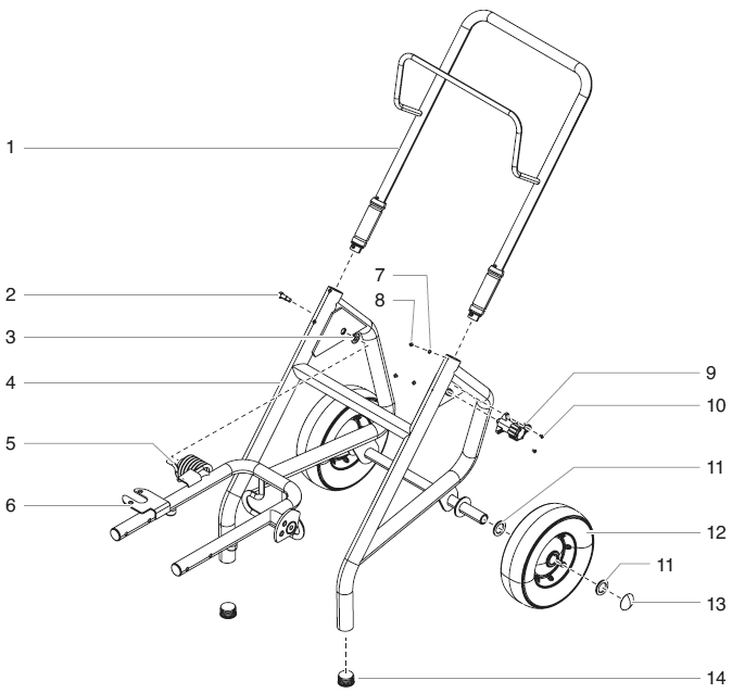 Impact 740/840 Upright Cart Assembly (P/N 805-227) Diagram and Parts List for 740-840  Titan Paint Sprayer