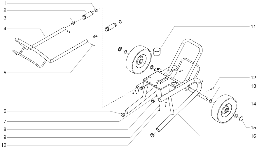 Epx2455 Low Boy Cart Assembly (P/N 0507199) Diagram and Parts List for EPX2455  Titan Paint Sprayer