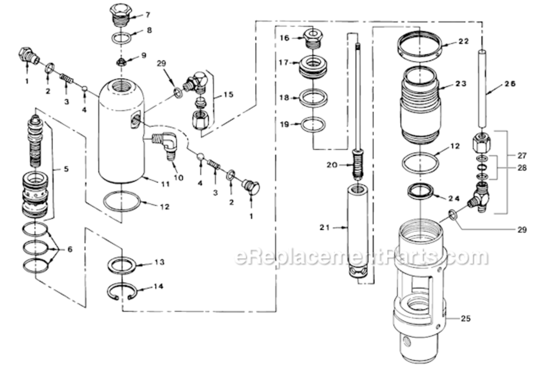 Fluid Section Diagram and Parts List for 4900XLT 759-490 Titan Paint Sprayer