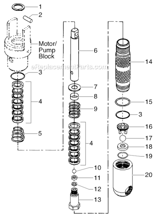 Filter Assembly Diagram and Parts List for 4900XLT 759-490 Titan Paint Sprayer