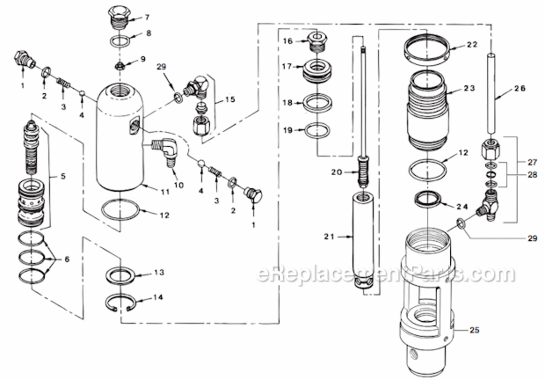 Fluid Section Diagram and Parts List for 6900XLT 759-690 Titan Paint Sprayer