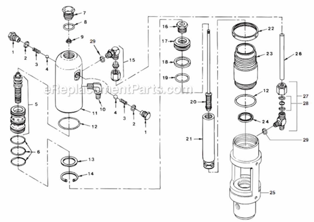 Hydraulic Motor Diagram and Parts List for 6900XLT 759-692 Titan Paint Sprayer