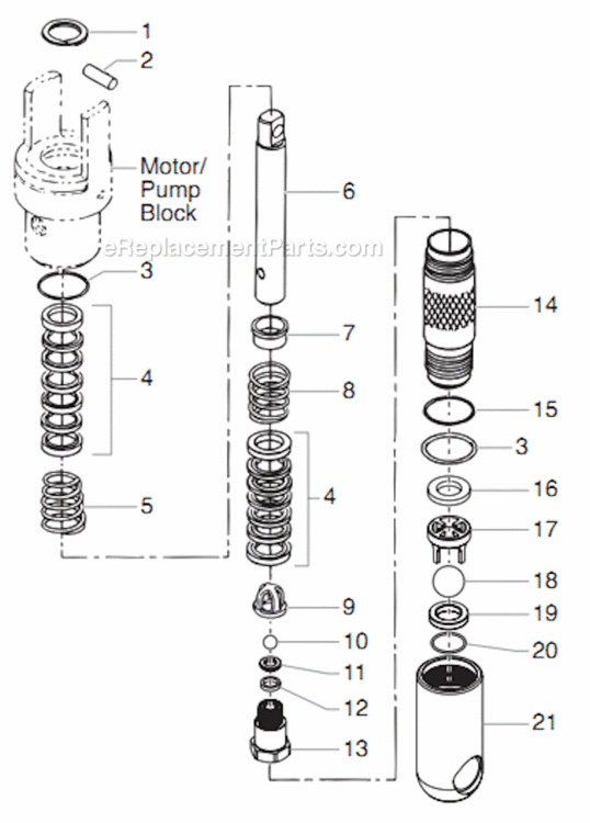 Fluid Section Diagram and Parts List for 6900XLT 759-692 Titan Paint Sprayer