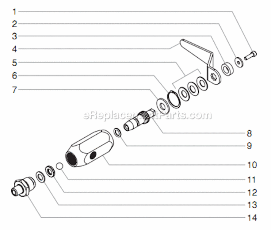 Bleed Valve Assembly Diagram and Parts List for 6900XLT 759-692 Titan Paint Sprayer
