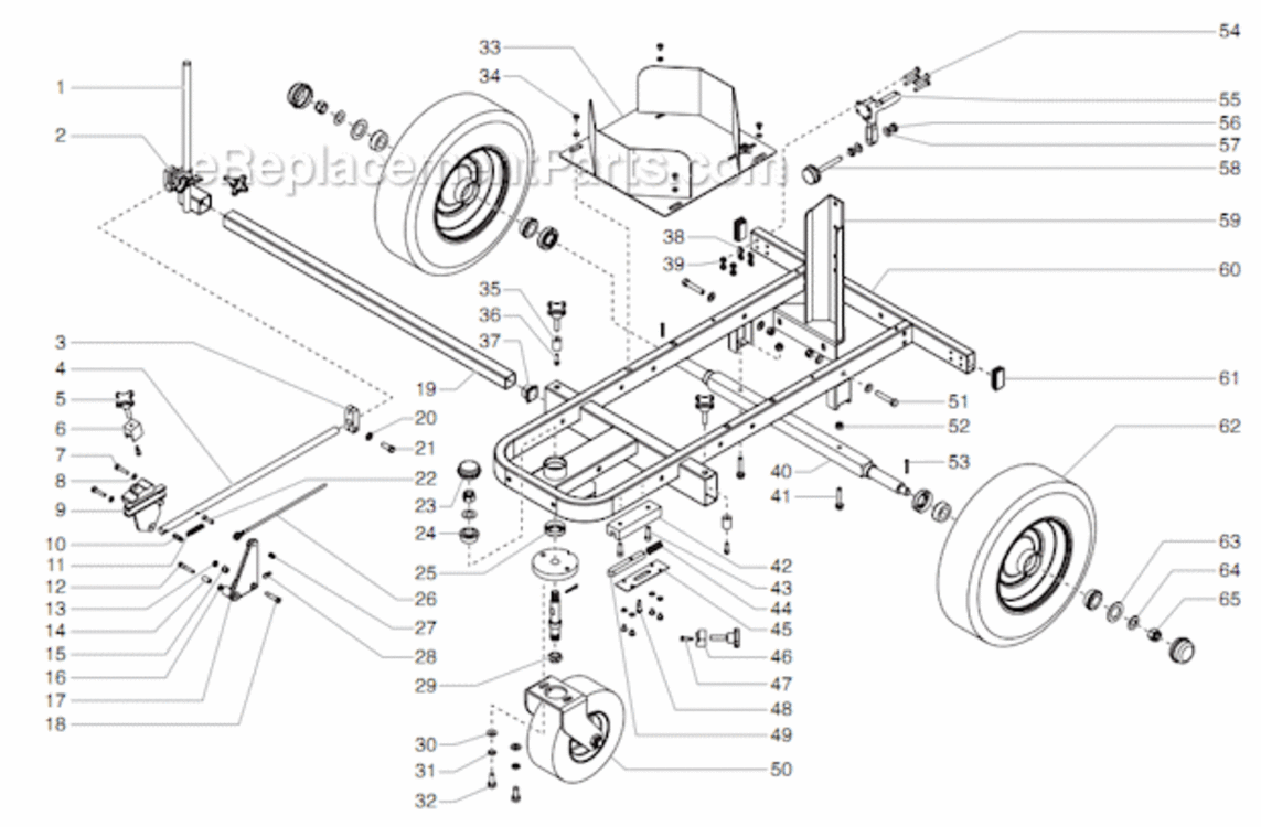 Cart Assembly Diagram and Parts List for 6900XLT 759-692 Titan Paint Sprayer