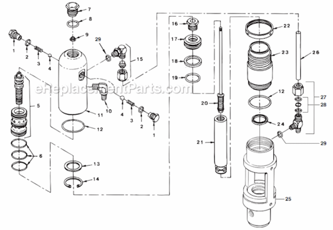Fluid Section Diagram and Parts List for 8900XLT 759-898 Titan Paint Sprayer