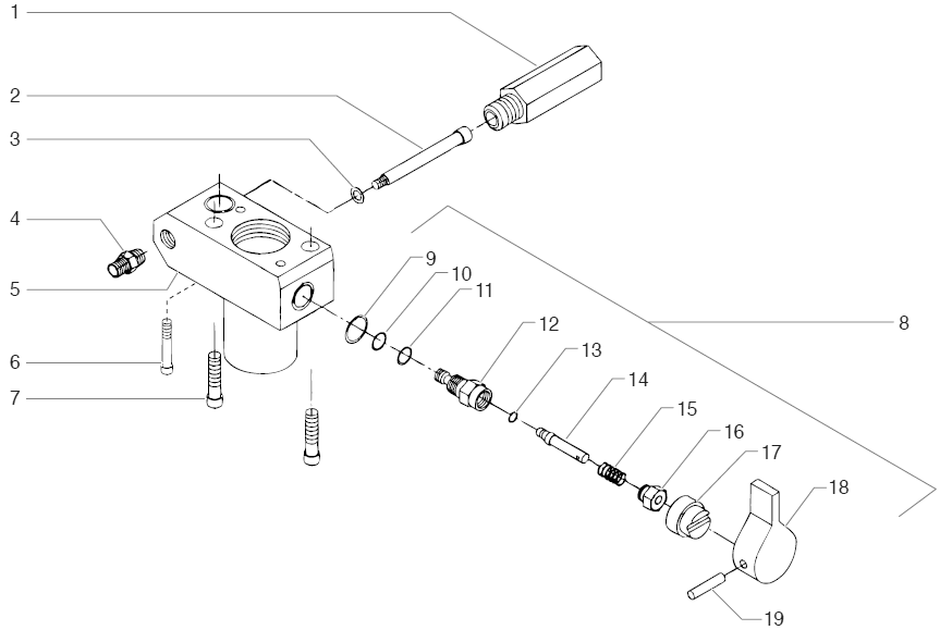 330 Pump Block Assembly Diagram and Parts List for 330  Titan Paint Sprayer