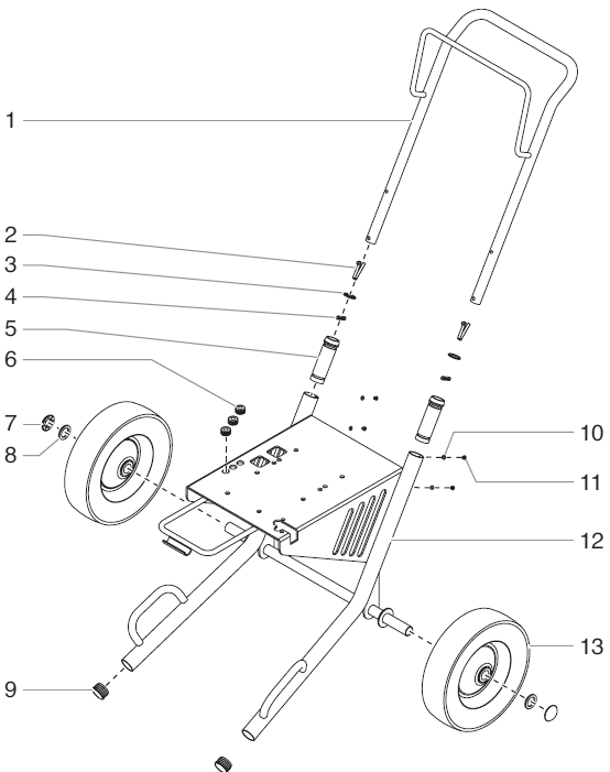 Rentspray 700 Cart Assembly Diagram and Parts List for RENTSPRAY700  Titan Paint Sprayer