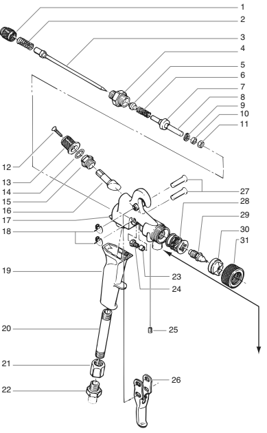 Capspray Maxum Ii Compressor Pressure Feed Gun Diagram and Parts List for CAPSPRAY-MAXUMIIHVLP  Titan Sprayer