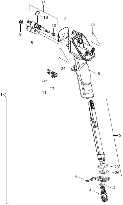 Handle Diagram and Parts List for GM5000EAC  Titan Sprayer