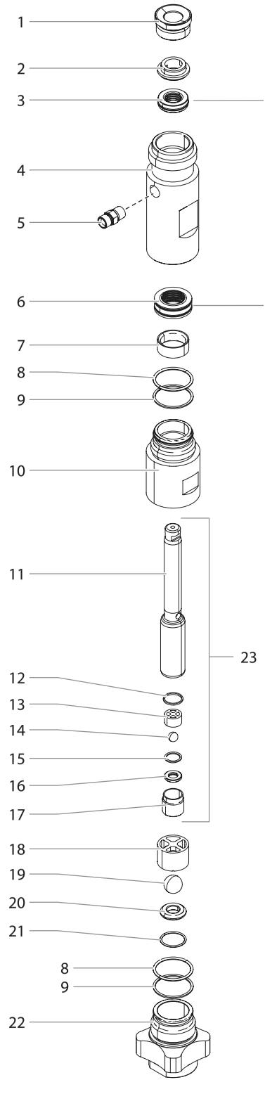 Impact 1040 Fluid Section Assembly (P/N 0552603a) Diagram and Parts List for 1040  Titan Paint Sprayer