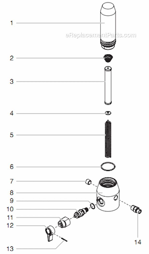 Filter Assembly Diagram and Parts List for 740HIGHRIDER 805-007 Titan Sprayer