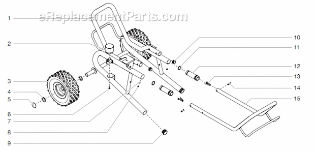 Lower Rider Cart Diagram and Parts List for 840LOWRIDER 805-010 Titan Sprayer