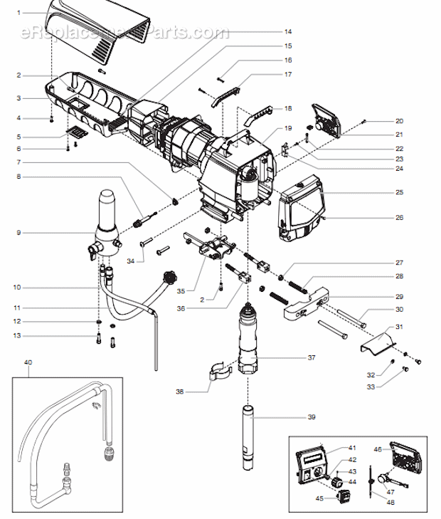 Main Assembly Diagram and Parts List for 1140 805-011 Titan Sprayer