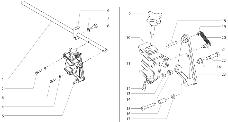 Powrliner 550 Gun Holder Assembly Diagram and Parts List for 550  Titan Paint Sprayer