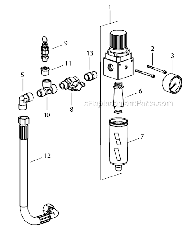 Pump Air Group Diagram and Parts List for POWRRAM251 820-100 Titan Paint Sprayer