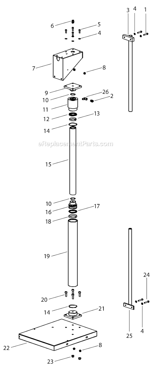 Lift Diagram and Parts List for POWRRAM251 820-100 Titan Paint Sprayer