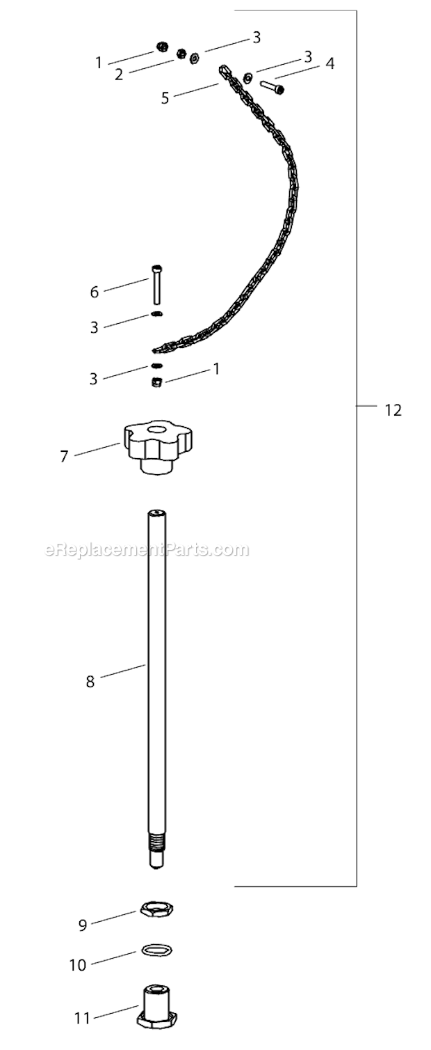Solid Rod (Plug) Diagram and Parts List for POWRRAM251 820-100 Titan Paint Sprayer