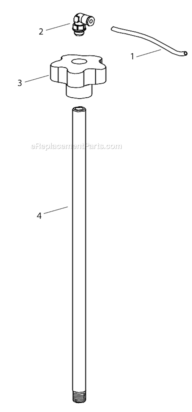 Complete Hollow Rod Diagram and Parts List for POWRRAM251 820-100 Titan Paint Sprayer
