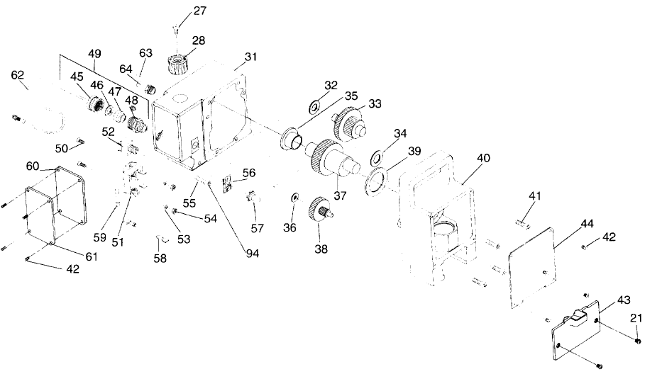 Epic 440e Gear Box Diagram and Parts List for 440E  Titan Paint Sprayer