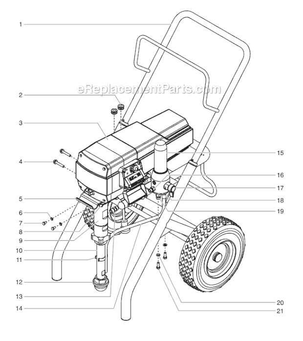 Main Assembly Diagram and Parts List for 840IX 800-2035 Titan Sprayer