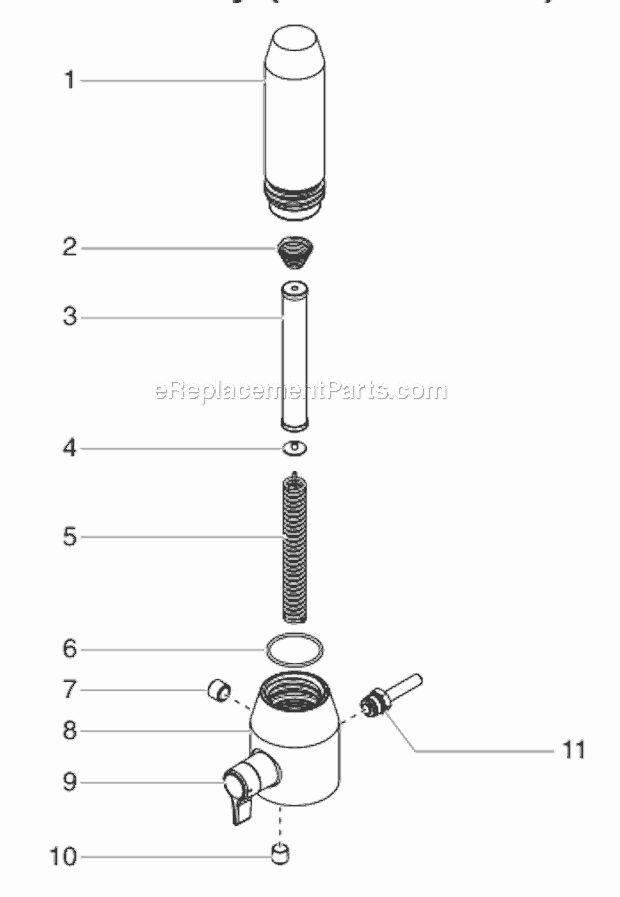 Filter Assembly Diagram and Parts List for 840IX 800-2035 Titan Sprayer
