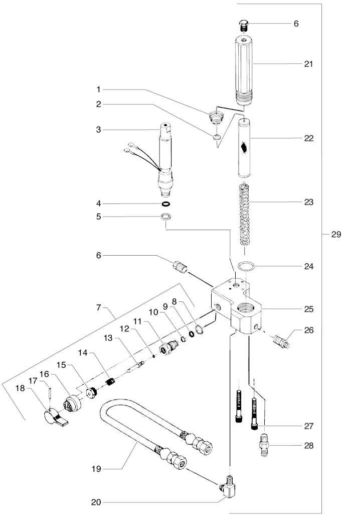 Powrliner 3100 Filter Block Assembly Diagram and Parts List for 3100  Titan Paint Sprayer