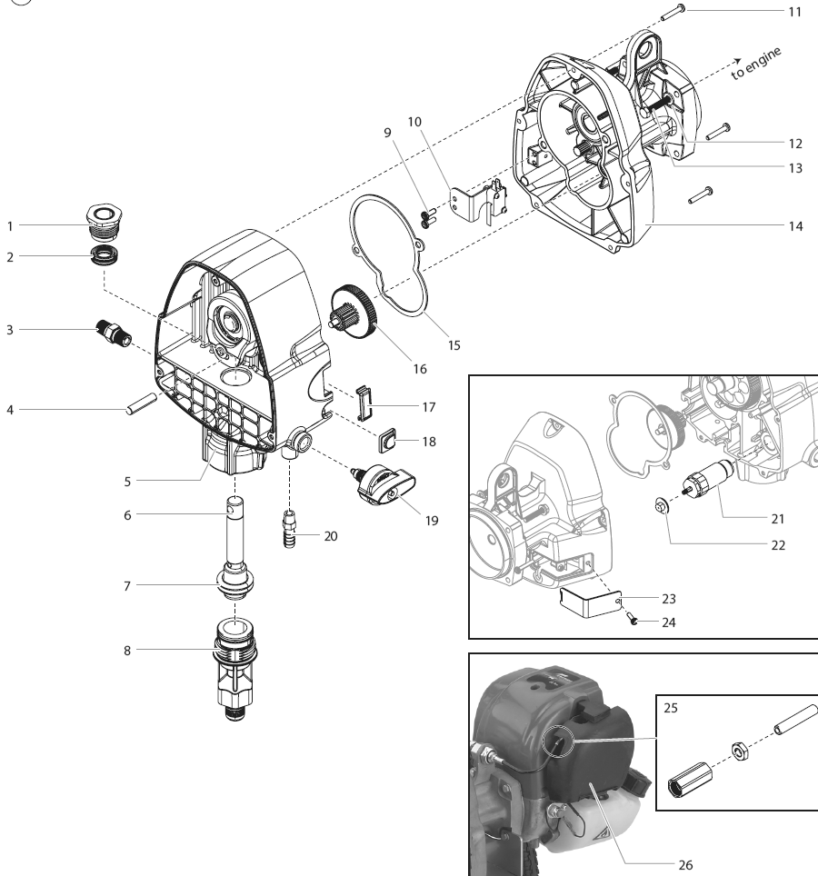 Powrliner 550 Drive Assembly Diagram and Parts List for 550  Titan Paint Sprayer