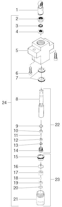 440xc Fluid Section Assembly Diagram and Parts List for 440XC  Titan Paint Sprayer