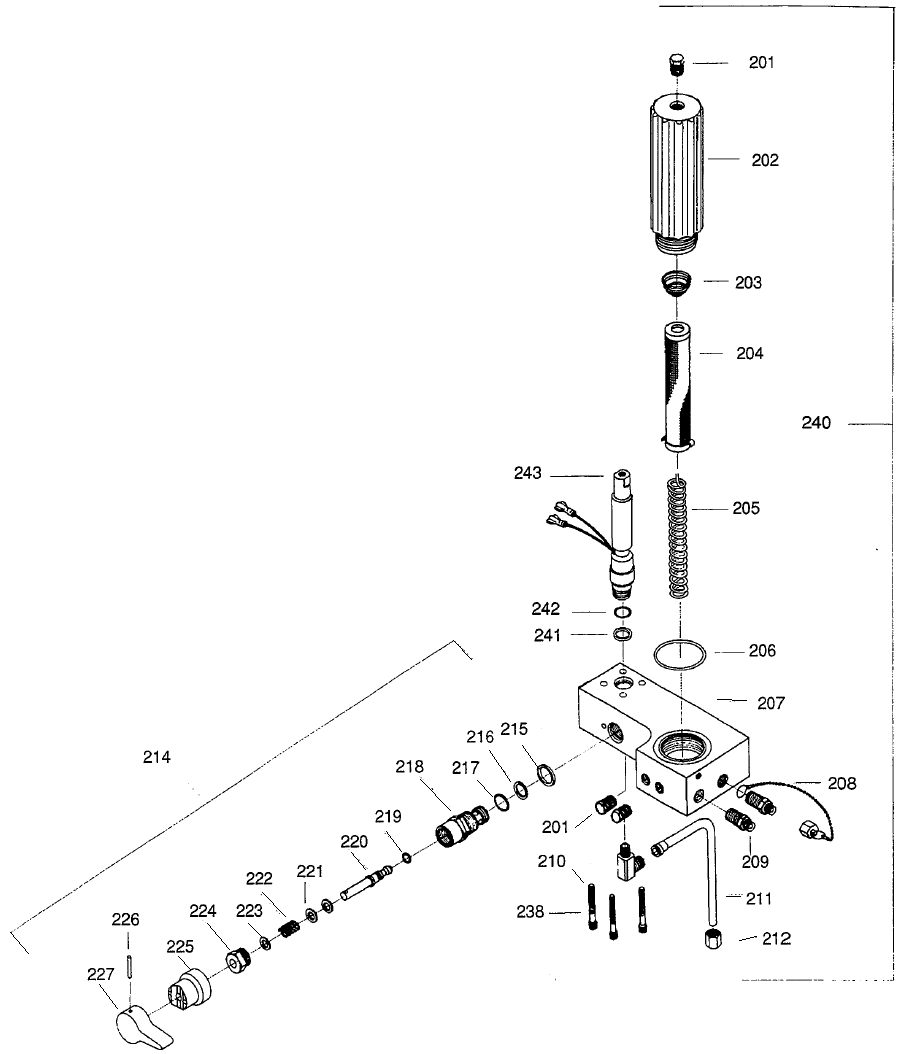 Elite E15 Filter Block Diagram and Parts List for ELITE-E15  Titan Paint Sprayer