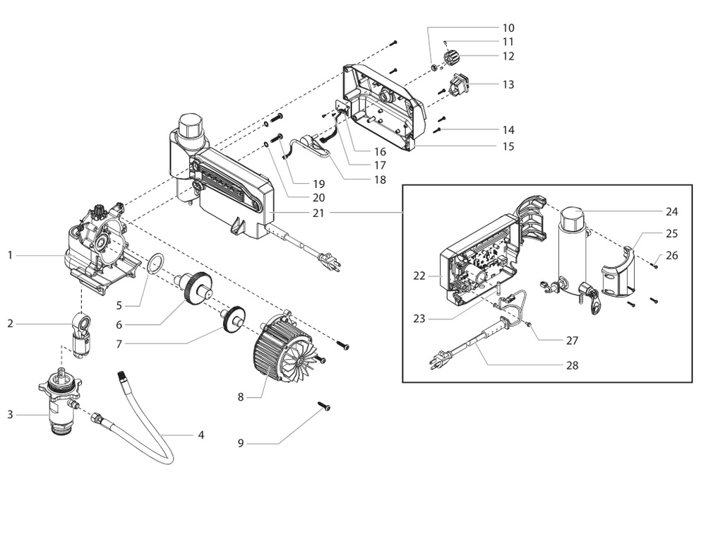 Impact X 440 Drive Assembly Diagram and Parts List for 440X  Titan Paint Sprayer