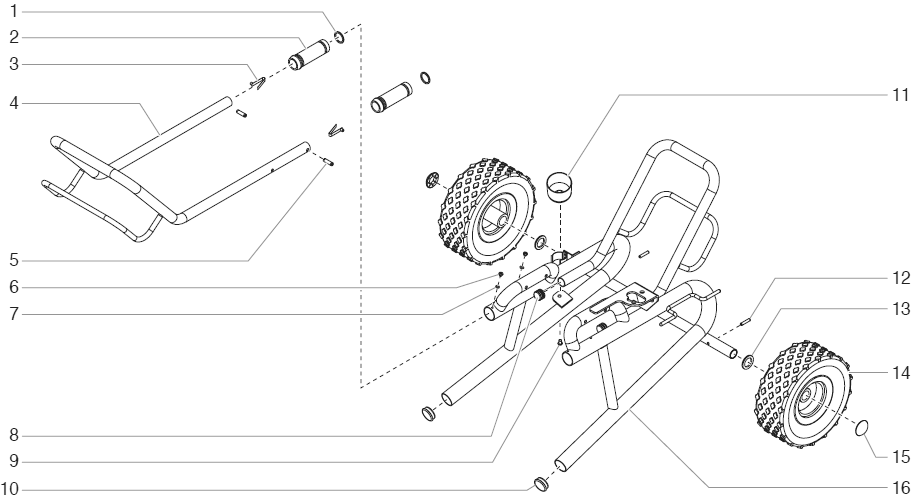 840i Low Rider Cart (P/N 800-590) Diagram and Parts List for 840I  Titan Paint Sprayer