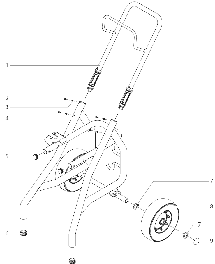 Impact 740 Upright Cart Assembly (P/N 0552524a) Diagram and Parts List for 740  Titan Paint Sprayer