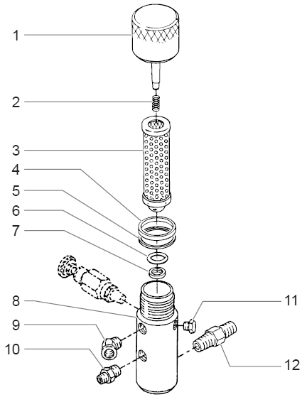 Powrliner 6000 930 Outlet Manifold Filter Assembly With Check Valve Diagram and Parts List for 6000  Titan Paint Sprayer