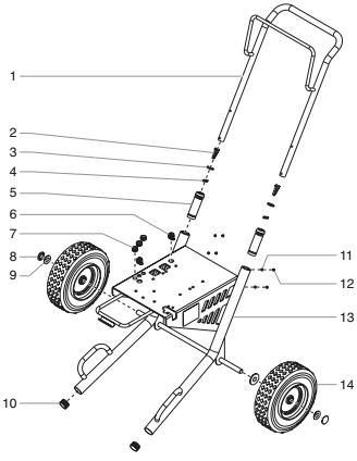 Gpx 80 Cart Assembly Diagram and Parts List for GPX80  Titan Paint Sprayer