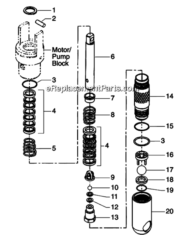Fluid Section Diagram and Parts List for 9900XLT 759-990 Titan Paint Sprayer