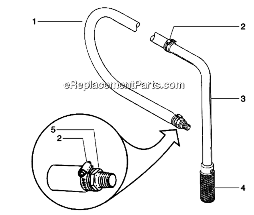 Siphon Hose Assembly Diagram and Parts List for 9900XLT 759-990 Titan Paint Sprayer