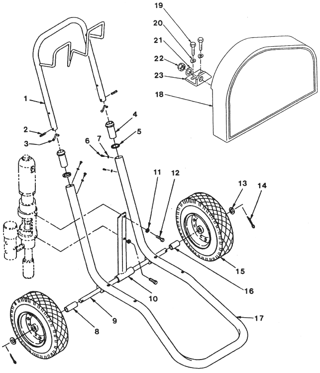 Powrtwin 4500 Cart Assembly Diagram and Parts List for 4500  Titan Paint Sprayer