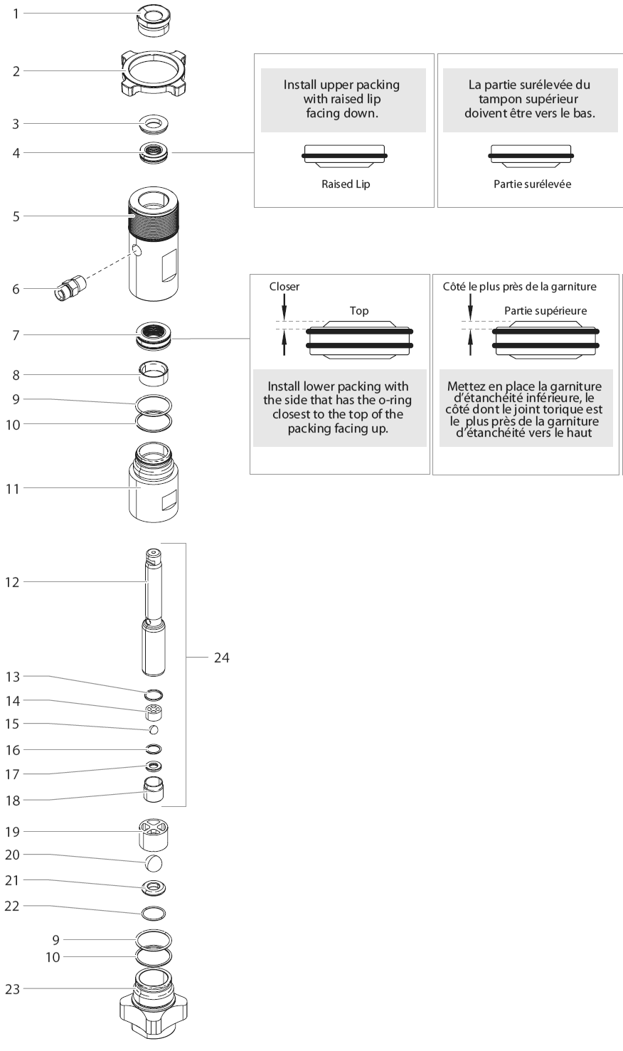 Impact 740 Fluid Section Assembly (P/N 805-236a) Diagram and Parts List for 740  Titan Paint Sprayer