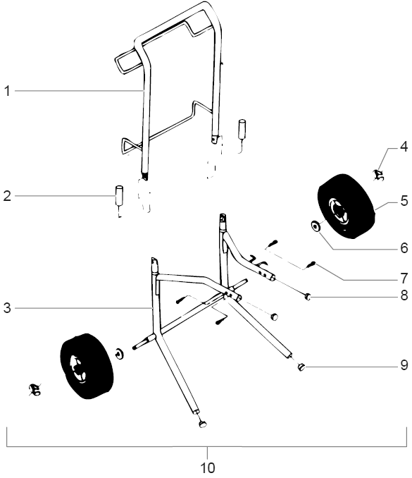 660xc High Rider Frame Assembly Diagram and Parts List for 660XC  Titan Paint Sprayer