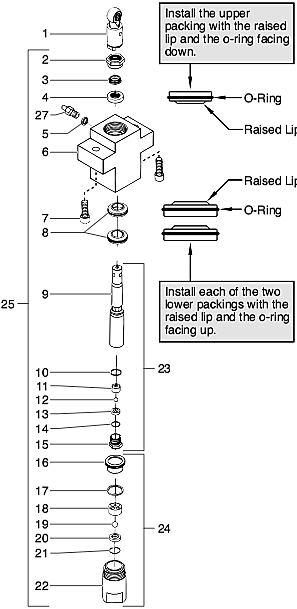690gxc Fluid Section Assembly Diagram and Parts List for 690GXC  Titan Paint Sprayer