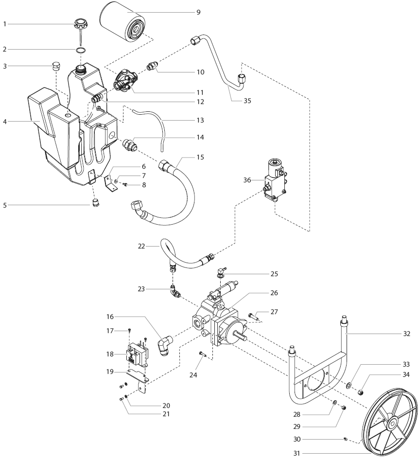 Powrbeast 7700 Hydraulic System Diagram and Parts List for 7700  Titan Paint Sprayer